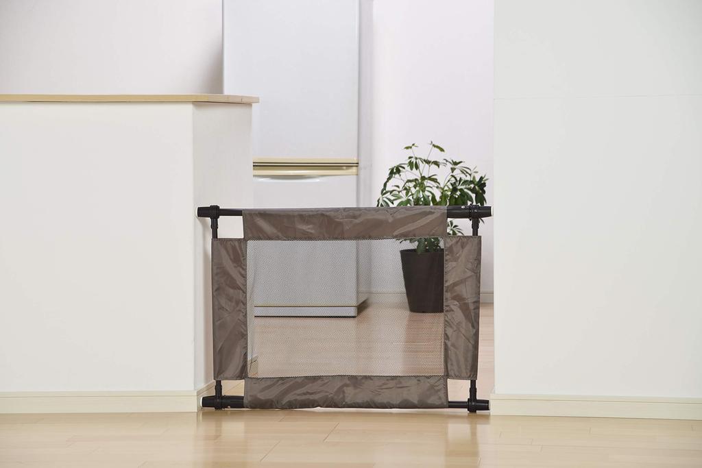 Ограждение Green Life Baby Gate Простая установка: просто поднимите его вверх. Размер S, ширина, высота 60 см, через которое легко перешагнуть взрослым. Коричневый (монтаж