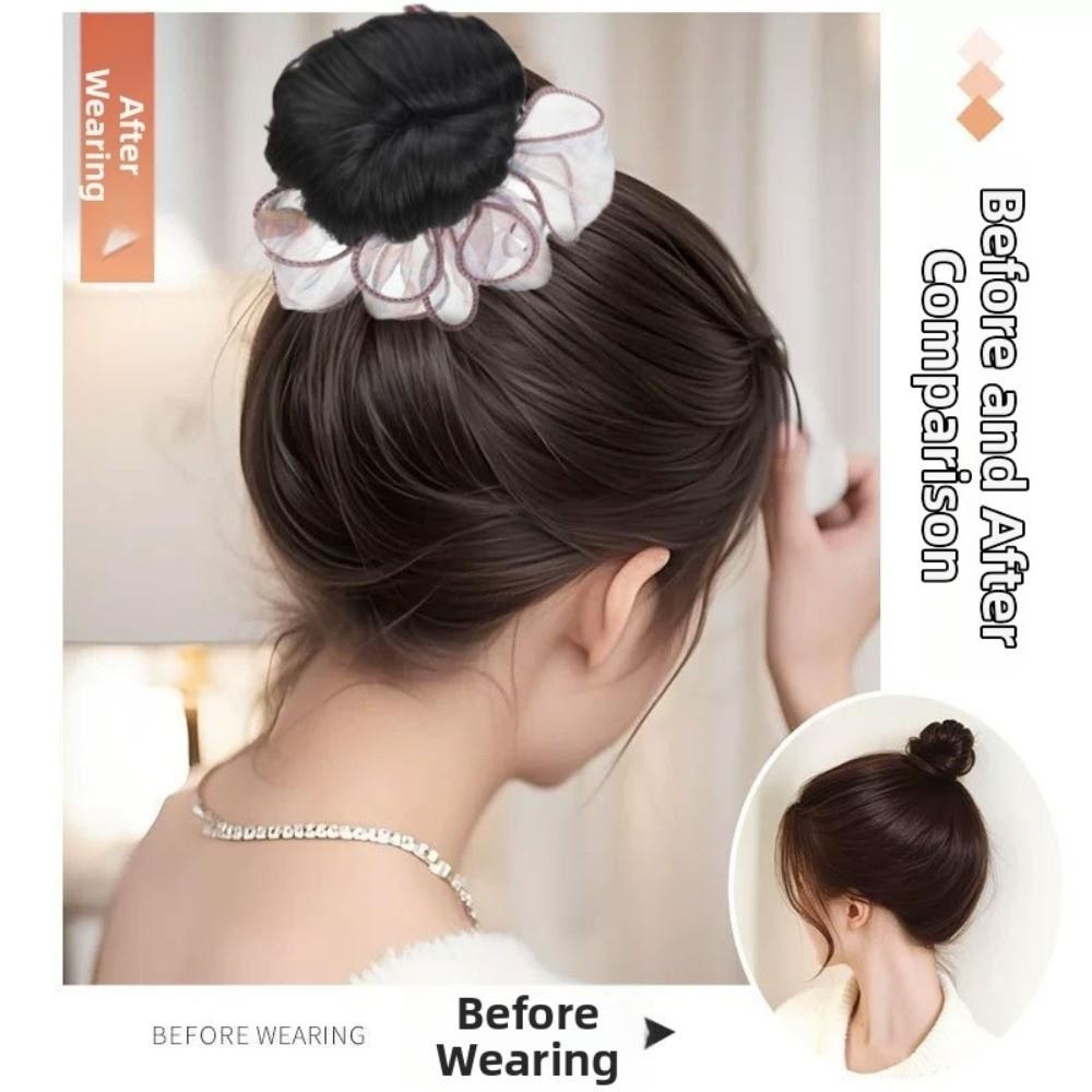 Hair Tie Bun-making Hair Bun Clip Sweet Women Bun Hairpiece Daily Use