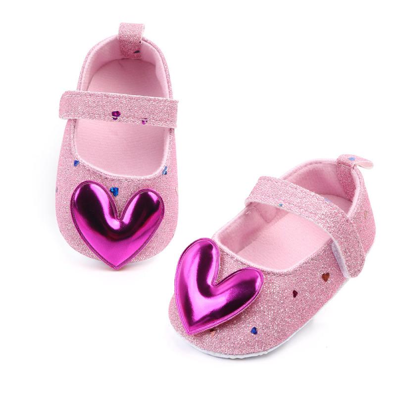 Baby Soft Sole Prewalker Girl Love-shape Princess Shoes