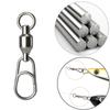 Steel Hooked Lure Connecting Ring Oval Split Rings Snap Rolling Jig Connector Bearing Swivel