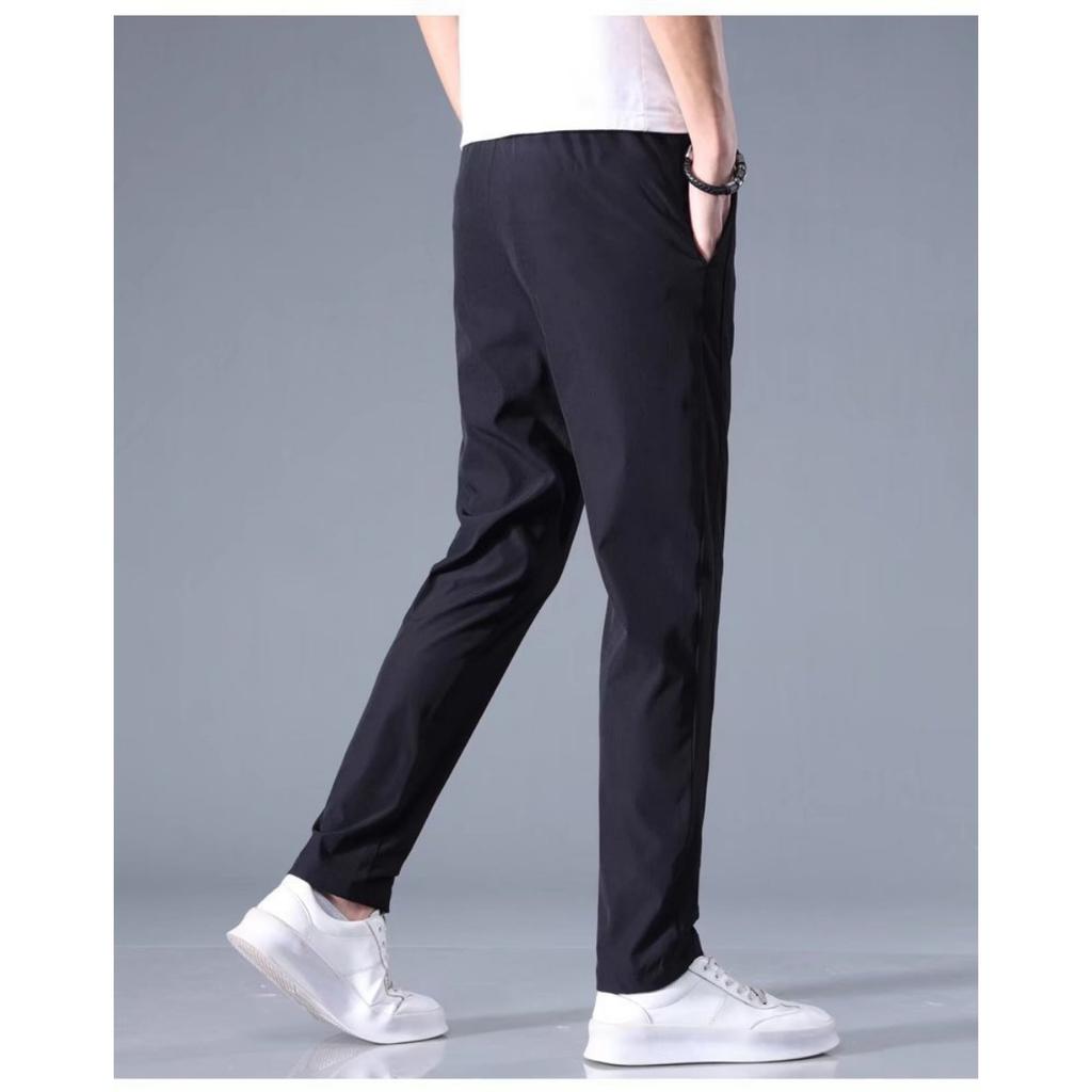 Мужские облегающие брюки прямого кроя Ice Silk Hanging Pants, летние тонкие мужские легкие повседневные брюки