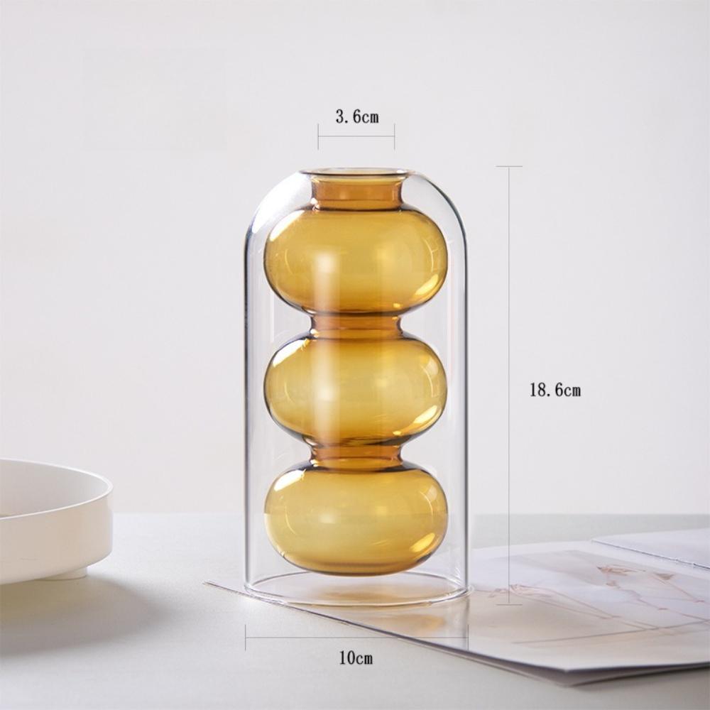 Nordic Creative Colored Glass Vase Simple Living Room Flower Arrangement Dry Flowers for Wedding Centerpieces Home Decoration