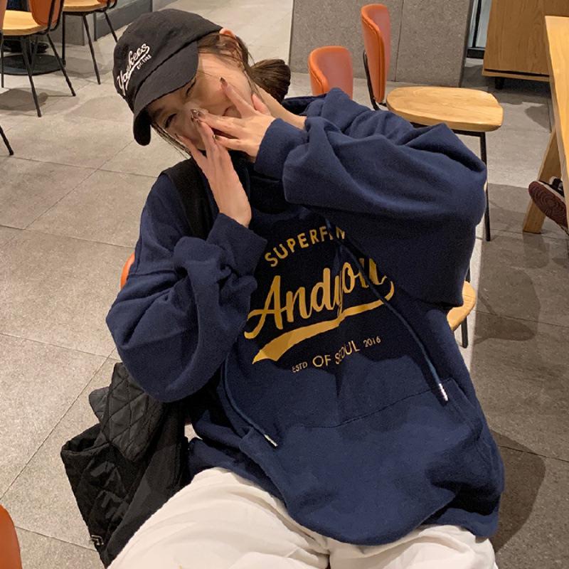 Pique Cotton Oversize Hooded Sweatshirt - Double-Layer Casual Loose Fit