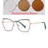 0 -0.5 -0.75 To -6.0 Metal Steampunk Hexagon Prescription Glasses Myopia Blue Light Blocking Student Dioptric Glasses Women