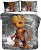 Комплект постельного белья Groot с 3D-принтом, пододеяльник, наволочка, детский подарок, украшение для спальни, подарок