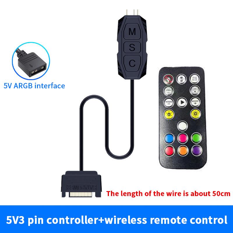 ARGB контроллер 5V 3Pin интерфейс SATA удлинительный кабель контроллер подсветки адаптер для ПК вентилятор кулер для процессора вентилятор светодиодная лента радиатор
