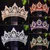 European and American Bride's Crown Fashionable Crystal Birthday Headwear Retro Queen's Hair Accessory Ball Crown