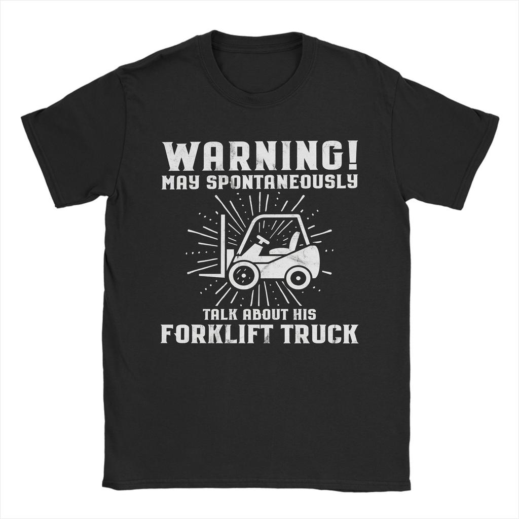 Unisexs Womens Forklift Certified Funny Forklift Driver Operator T Shirt 100 Cotton Printed TShirt Top Clothing