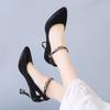 2024 Новые женские туфли-лодочки Женские туфли на платформе с круглым носком и высоким каблуком Модные свадебные туфли с бусинами Удобные черные офисные туфли
