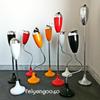 Curved Red Wine Bottle Metal Ashtray: Creative Liftable Telescopic Floor-Standing Design