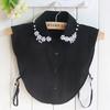 Women's Fake Collar Vintage Chiffon Detachable Collar False Collar Lapel Half Shirt Vest Blouse Top Women Clothes Accessories