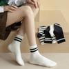 5 Pairs of Female Autumn and Winter Sports Cotton Striped Pure Cotton Sweat Absorbing Deodorizing Socks