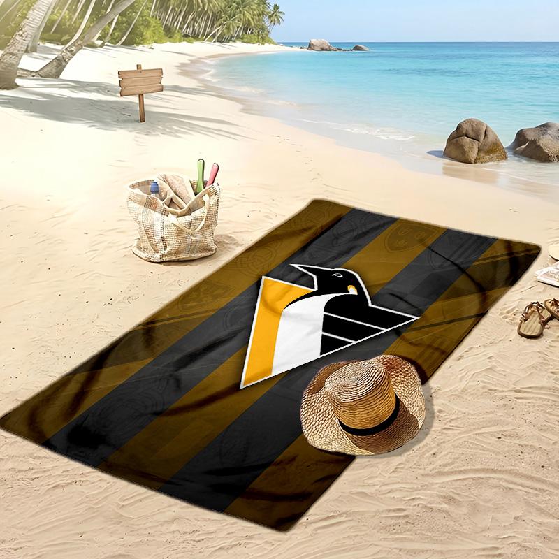 Pittsburgh Penguins Print Beach Towel Soft Portable Quick?dry Towel For Pool Summer Vacation Outdoor Sport
