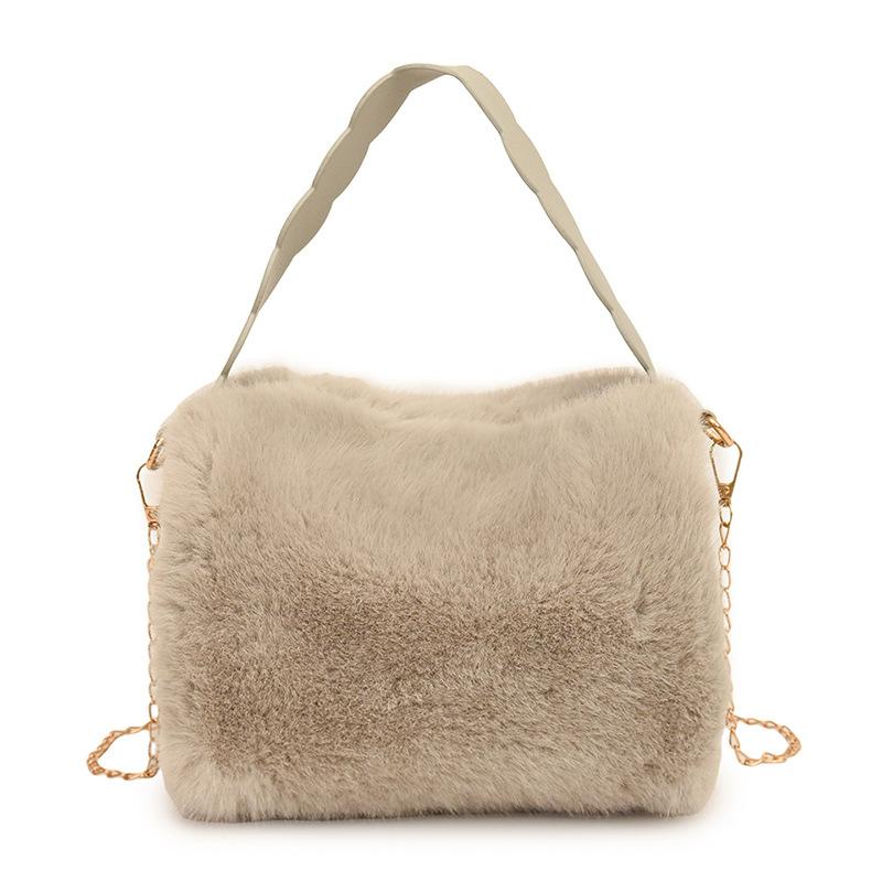Foreign Plush Portable Small Bag Women'S Retro Fashion Messenger Bag Fashion Portable Hair Bag