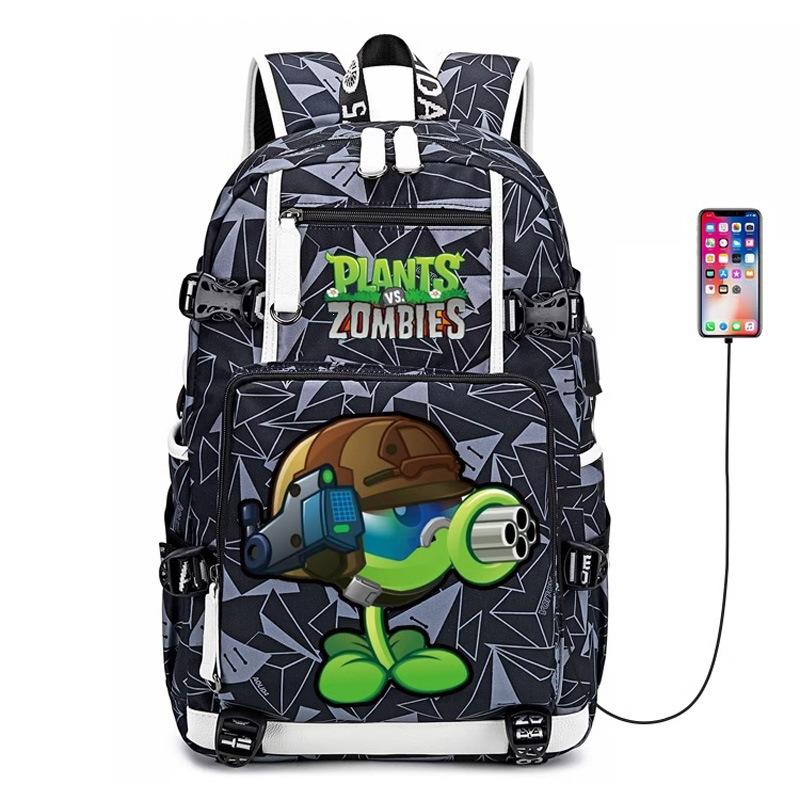 Plants vs. Zombies Backpack for Kids Boys Grades 3-6 Waterproof Spine Protection Lightweight School Bag