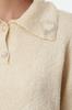 Women's Elegance Style Sweater Stone Soft Textured Bronze Detailed Knitwear Sweater