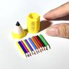 10/12Pcs Kid Pretend Play Toy Dollhouse Miniature Colored Pen Mini Pencil School Supplies Model Doll House Accessories