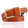 Versatile Pin Buckle Belt Solid Color Thin Leather Belt Trendy Genuine Leather Belt  For Women