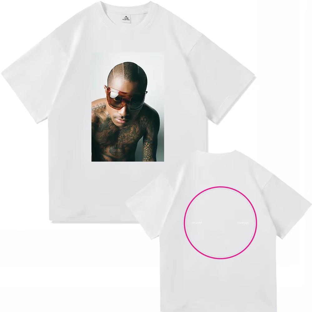 Summer Hot Sale Steve Lacy Portrait Front & Back Print T-Shirt American Retro Hip Hop Oversized Men Women T-shirt Y2K Cotton Gothic Round T-shirt