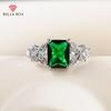 Luxury Butterfly Baguette Emerald Colored Stone Resizable Ring For Women Engagement Wedding Party Accessories Jewelry