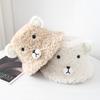 Winter warm cute bear ears plush bucket hat thickened foreign gas cold cartoon big head circumference versatile basin hat