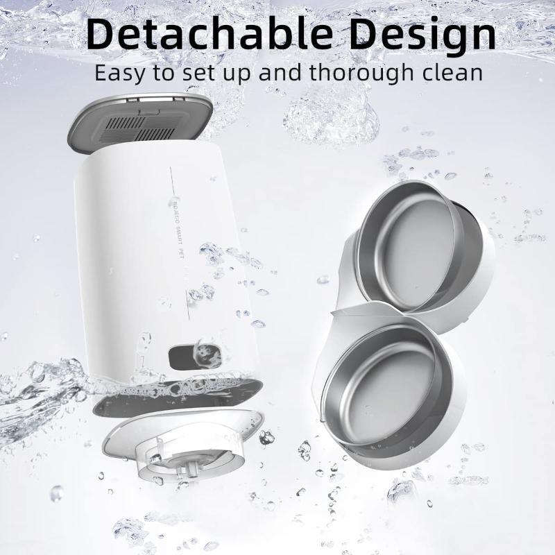 New Automatic Pet Feeder, Single or Double Bowl, Smart Cat and Dog Food Dispenser
