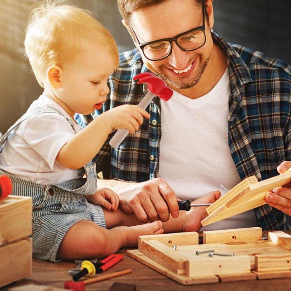 Wooden Handle Wooden Simulation Hammer Plastic Children Hammer Toy Mini Hammer  Kid