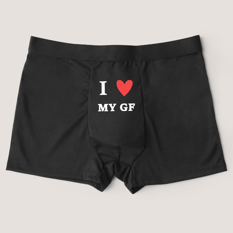 Varsbaby Мужские трусики с принтом I Love My GF Fun Pattern, тонкие модные трусики, ежедневное нижнее белье