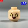 Нетоксичные 10 шт. Moc Кирпичи 4 см Лицо Фигурки Волосы Аниме Выражение Лица Голова DIY Образовательные Строительные Блоки Игрушки Для Детей Подарки