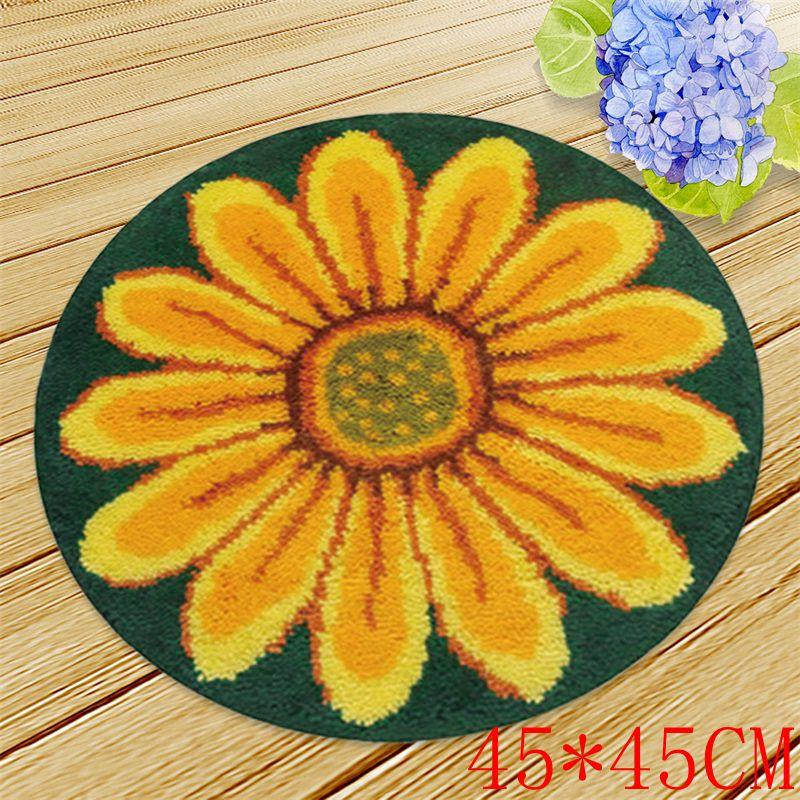 Cartoon Flower Embroidery Latch Hook Rug Kit Needlework Carpet Santa ClausAccessories Cross Stitch Latch Hook Cushion Carpet Diy