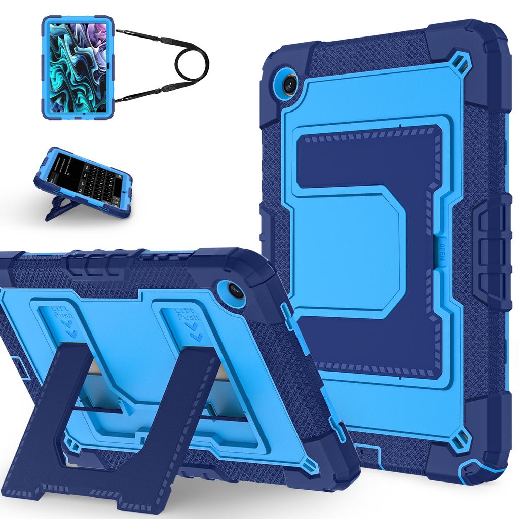 Чехол для Samsung Galaxy Tab A9+ с подставкой-ремнем, противоударный, ПК+силикон, чехол для планшета