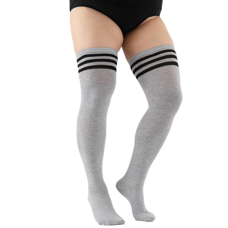 Plus Size Women's Striped Stockings Thigh High Socks Ladies Over Knee Socks Autumn Winter Skirt Warm Christmas Gifts