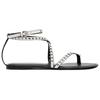 Zara Pu Open Toe Fashion Studded Flat One Strap Sandals 1Cm Women Sandals White 1618510001