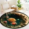 Night Rose Flower Round Rug Nonslip Area Rug Office Chair Mat Carpet For Living Room Bedroom Home Decor