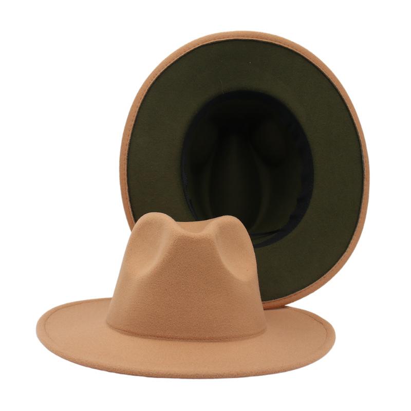 Мужские фетровые шляпы унисекс в стиле пэчворк фетровая шляпа женская двухцветная широкополая шляпа в стиле джаз-цилиндр осень-зима британская ретро-панама кепка