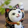 Washa No Kura Stylish Ornament Kutani Ware Left Hand Lucky Cat Kuromori Opening Celebration Housewarming Birthday Present Gift