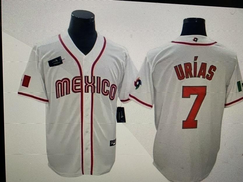 Mexico baseball team element print summer v-neck button-down baseball jersey