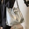 Korean Style Large-capacity Bucket Bag 2025 New Solid Color Niche Simple Casual Shoulder Bag Multi-functional Backpack