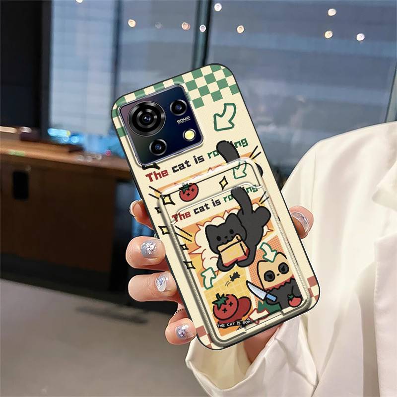 Чехол для телефона из ТПУ со слотом для карты для ZTE Blade V50 Vita, водонепроницаемый, защитный, модный дизайн, мультяшный, милый, противоударный, мягкий чехол