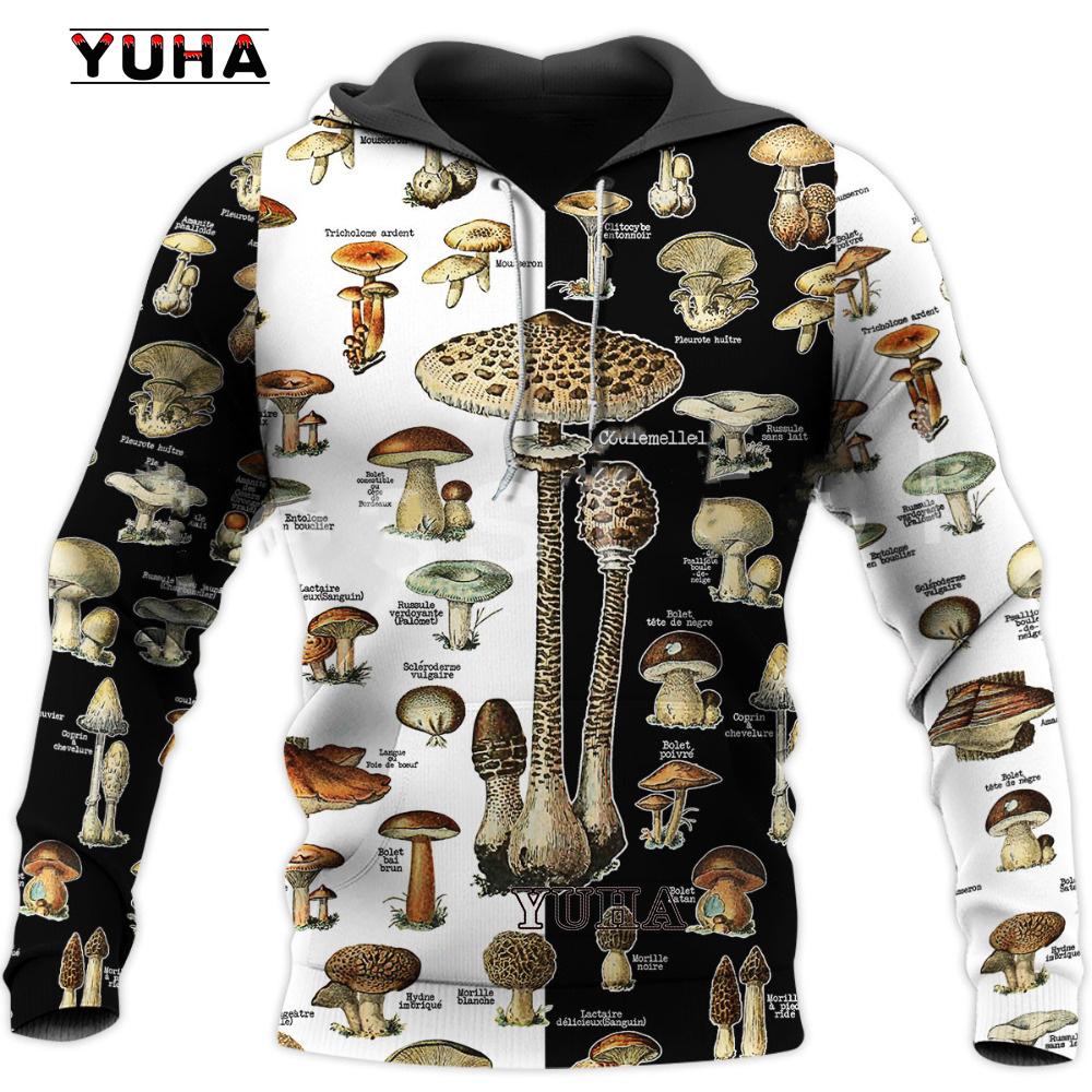 New Spring and Autumn 3D Mushroom Pattern Camouflage Hoodie Fun Men's and Women's Essential Sweatshirt Harajuku Men's Sweater