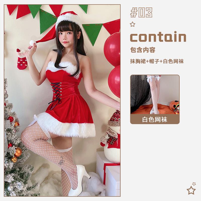 Christmas Costume Adult Female Red Cape Christmas Dress Santa Sexy Dress Cape