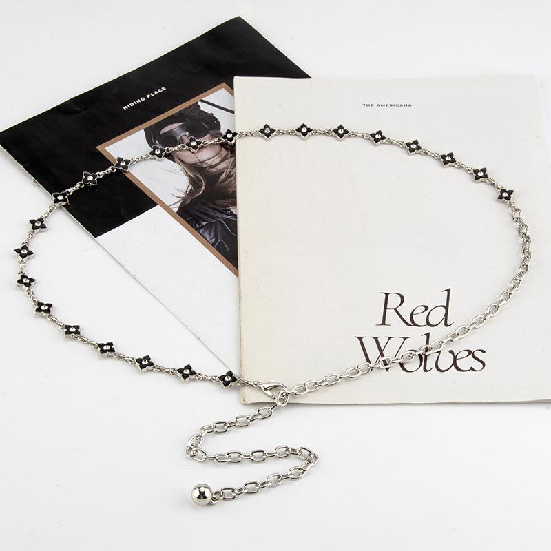 Ladies Metal Slim Waist Chain Star Clover Dress Accessories Belt Chain Ladies
