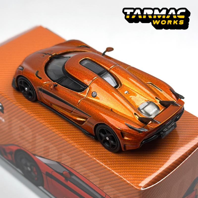 TW 1:64 Tarmac Works Koenigsegg Regera Orange Metallic Stripes alloy car model