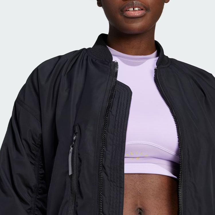 Adidas X Stella McCartney Pure Color Badge Logo Куртка-бомбер Женская верхняя одежда Черный IP1370