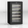 Wine Cooler for 24 Bottles, Adjustable Temperature 5 to 20 degrees C, LED Lighting, Black, 43 x 45 x 75 cm