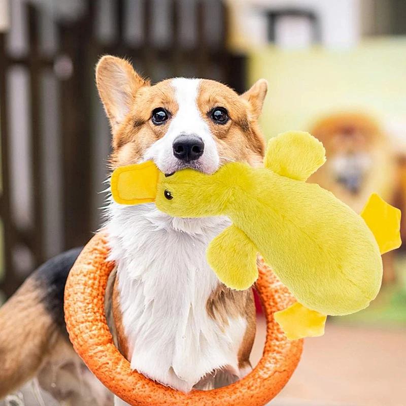 Plush Dog Toy Sound Pet Duck Toys For Small Medium Large Dogs Interactive Squeaky Puppy Training Biting Chew Toys Pet Supplies