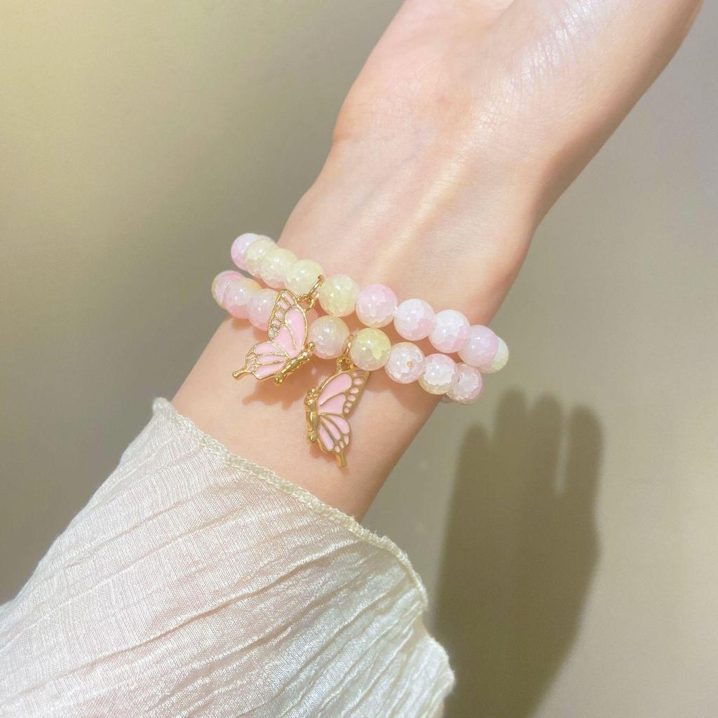 Ретро универсальный браслет Advanced Sense с капельным маслом и бабочкой, украшенный кристаллами и бисером для женщин