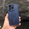 Подходит для Apple 16proMax Магнитный чехол для телефона Матовое ощущение кожи iPhone 15 Противоударный Кольцо для защиты линз 14 Чехол для защиты