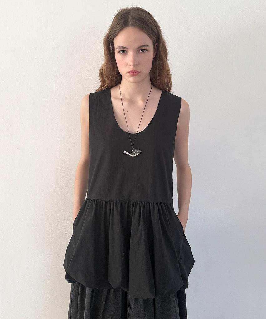 Sinun Balloon Mini Dress (Black)