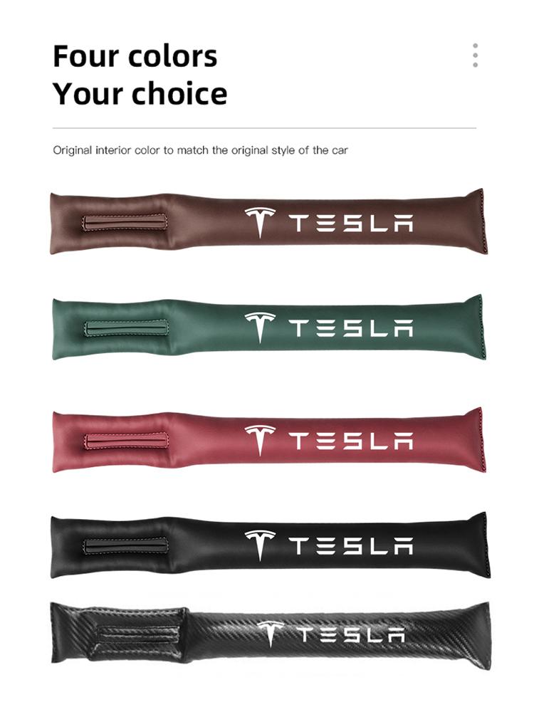 2Pcs Car Seat Gap Leak Proof Strip Cushion Side Seam Filling Plug For Tesla Model-3 Model-S Model-X Model-Y Cybertruck Roadster